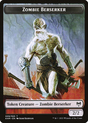 Elf Warrior // Zombie Berserker Double-Sided Token [Kaldheim Tokens] Magic: The Gathering