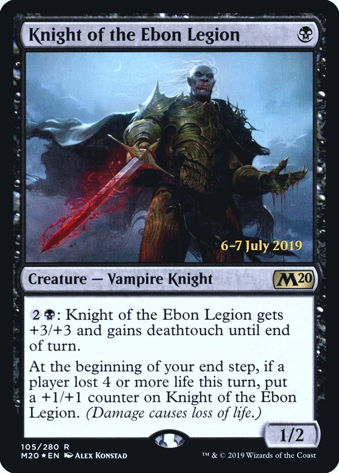 Knight of the Ebon Legion [Core Set 2020 Prerelease Promos] Magic: The Gathering