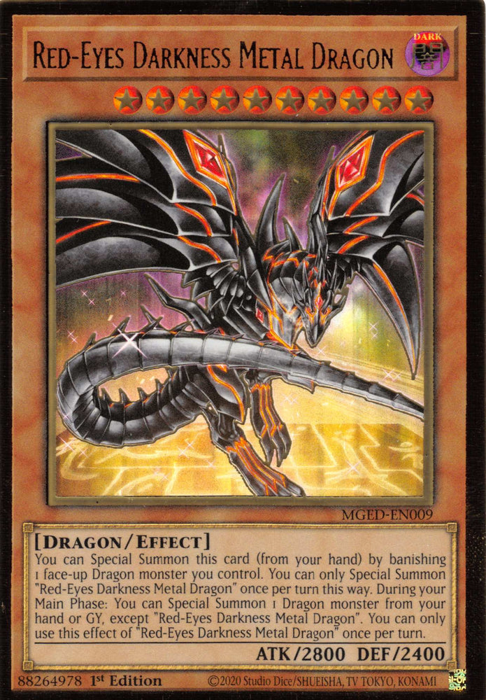 Red-Eyes Darkness Metal Dragon (Alternate Art) [MGED-EN009] Gold Rare Yu-Gi-Oh!