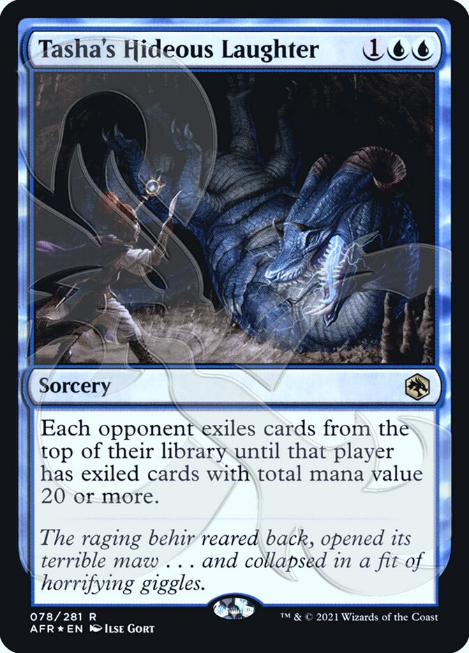Tasha's Hideous Laughter (Ampersand Promo) [Dungeons & Dragons: Adventures in the Forgotten Realms Promos] Magic: The Gathering