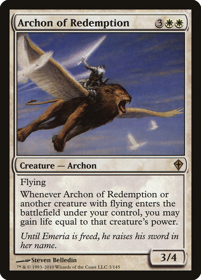 Archon of Redemption [Worldwake] Magic: The Gathering