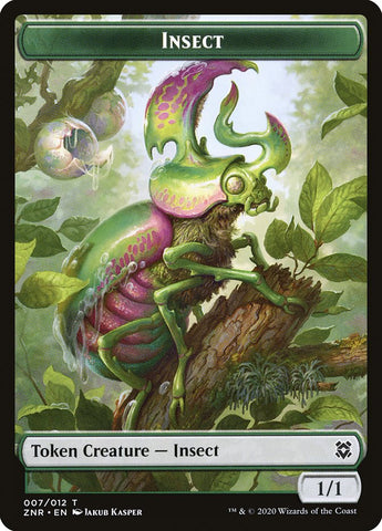 Angel Warrior // Insect Double-Sided Token [Zendikar Rising Tokens] Magic: The Gathering