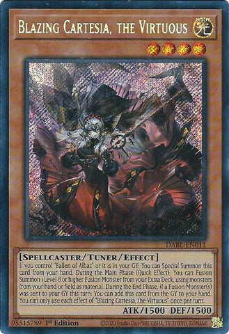 Blazing Cartesia, the Virtuous [DABL-EN011] Secret Rare Yu-Gi-Oh!