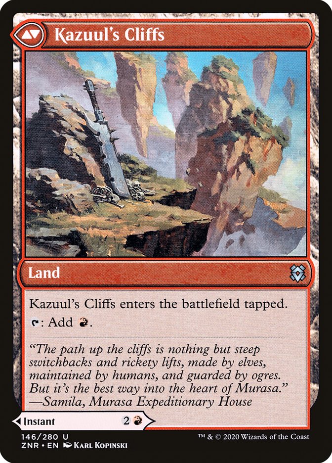 Kazuul's Fury // Kazuul's Cliffs [Zendikar Rising] Magic: The Gathering