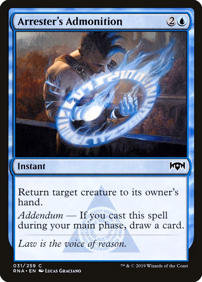 Arrester's Admonition [Ravnica Allegiance] Magic: The Gathering