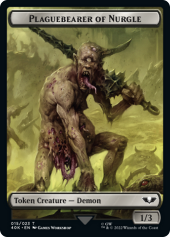 Astartes Warrior // Plaguebearer of Nurgle Double-Sided Token [Warhammer 40,000 Tokens] Magic: The Gathering