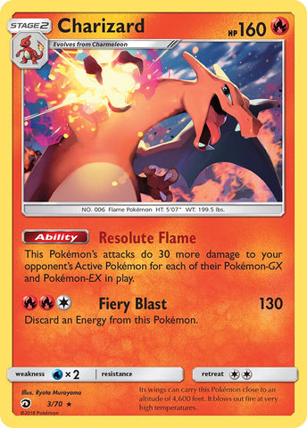 Charizard (3/70) (Let's Play, Eevee) (Theme Deck Exclusive) [Sun & Moon: Dragon Majesty] Pokémon