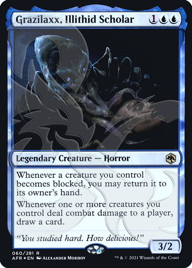 Grazilaxx, Illithid Scholar (Ampersand Promo) [Dungeons & Dragons: Adventures in the Forgotten Realms Promos] Magic: The Gathering