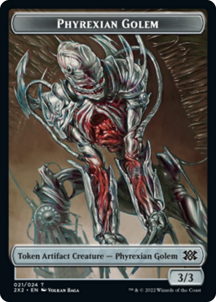 Saproling // Phyrexian Golem Double-Sided Token [Double Masters 2022 Tokens] Magic: The Gathering