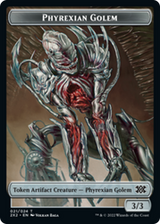 Bear // Phyrexian Golem Double-Sided Token [Double Masters 2022 Tokens] Magic: The Gathering