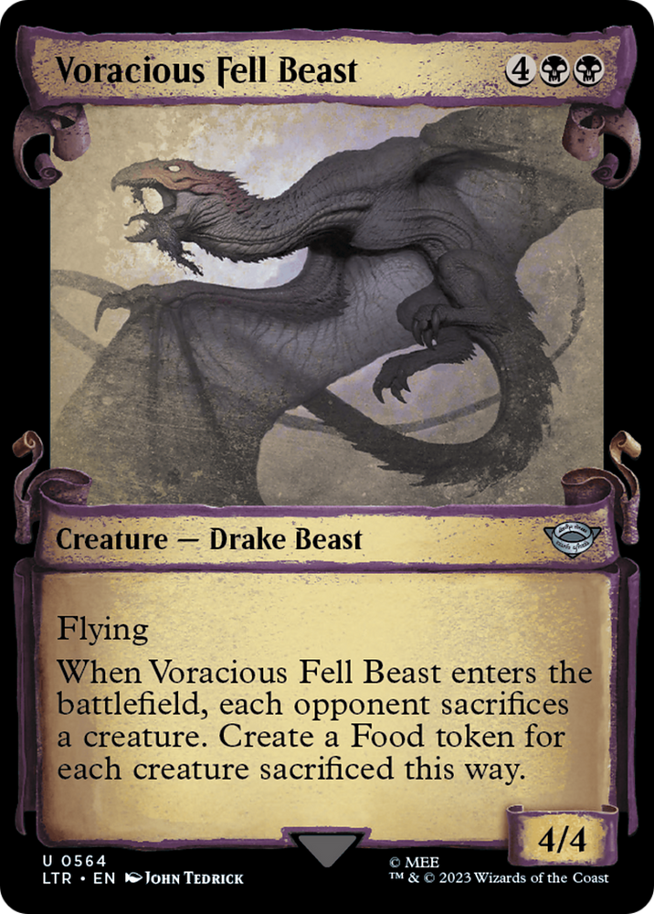 Voracious Fell Beast [The Lord of the Rings: Tales of Middle-Earth Showcase Scrolls] Magic: The Gathering
