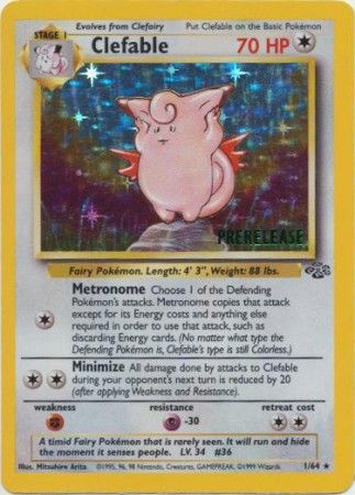 Clefable (1/64) (Prerelease Promo) [Jungle Unlimited] Pokémon