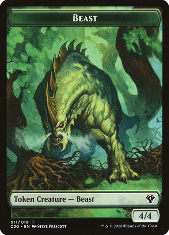 Bird Illusion // Beast (011) Double-Sided Token [Commander 2020 Tokens] Magic: The Gathering