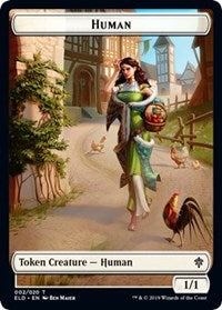 Human // Food (16) Double-Sided Token [Throne of Eldraine Tokens] Magic: The Gathering