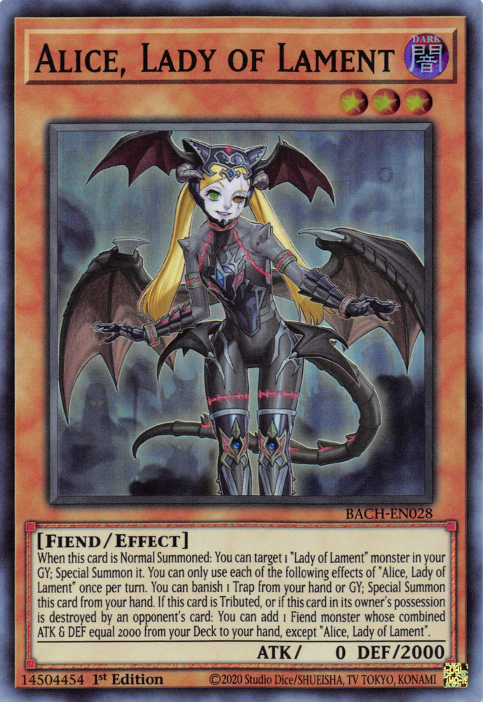 Alice, Lady of Lament [BACH-EN028] Super Rare Yu-Gi-Oh!
