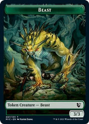 Beast (007) // Spider Double-Sided Token [Innistrad: Midnight Hunt Commander Tokens] Magic: The Gathering