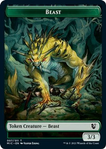 Beast (007) // Spider Double-Sided Token [Innistrad: Midnight Hunt Commander Tokens] Magic: The Gathering