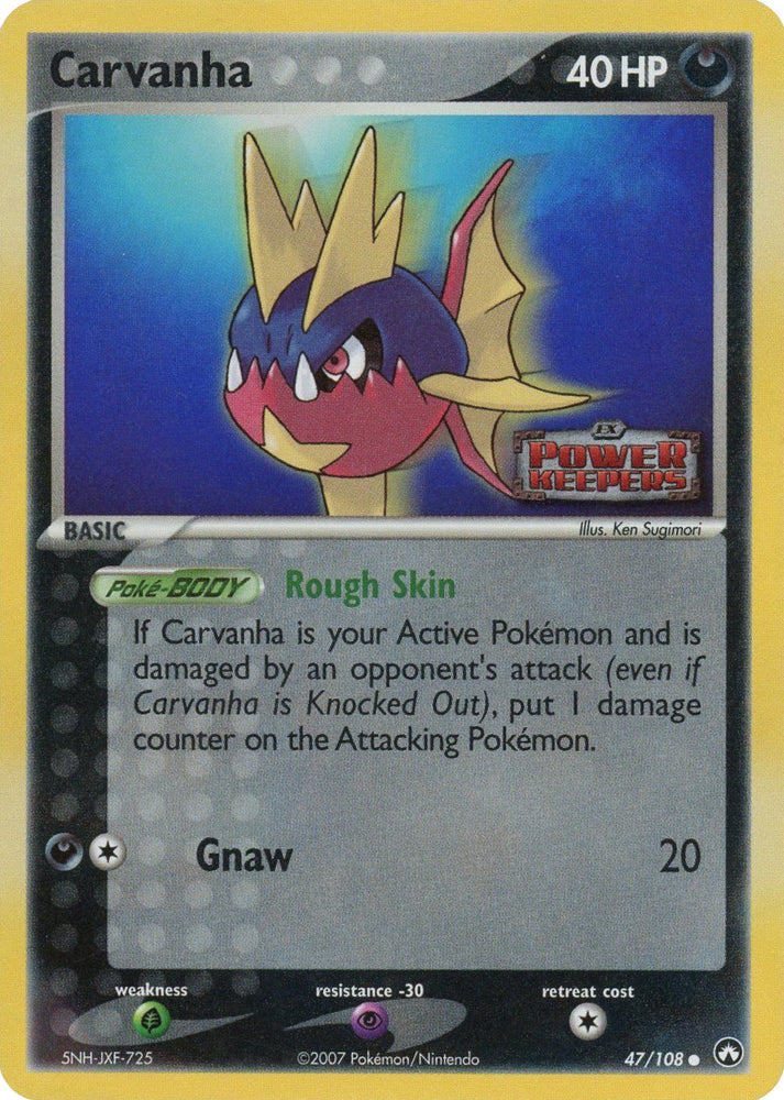 Carvanha (47/108) (Stamped) [EX: Power Keepers] Pokémon