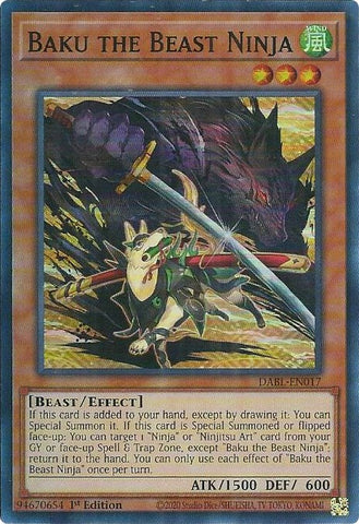 Baku the Beast Ninja [DABL-EN017] Super Rare Yu-Gi-Oh!