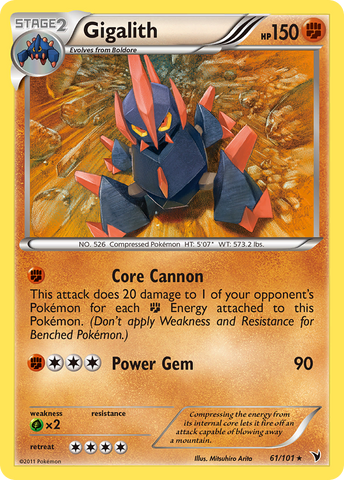 Gigalith (61/101) [Black & White: Noble Victories] Pokémon