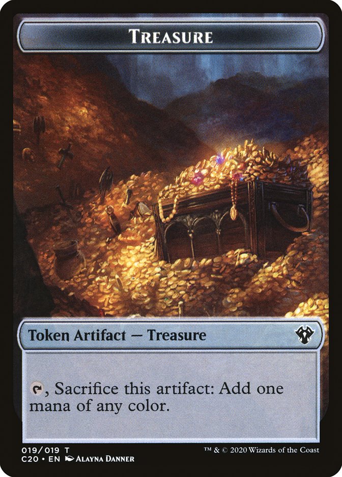 Saproling // Treasure Double-Sided Token [Commander 2020 Tokens] Magic: The Gathering