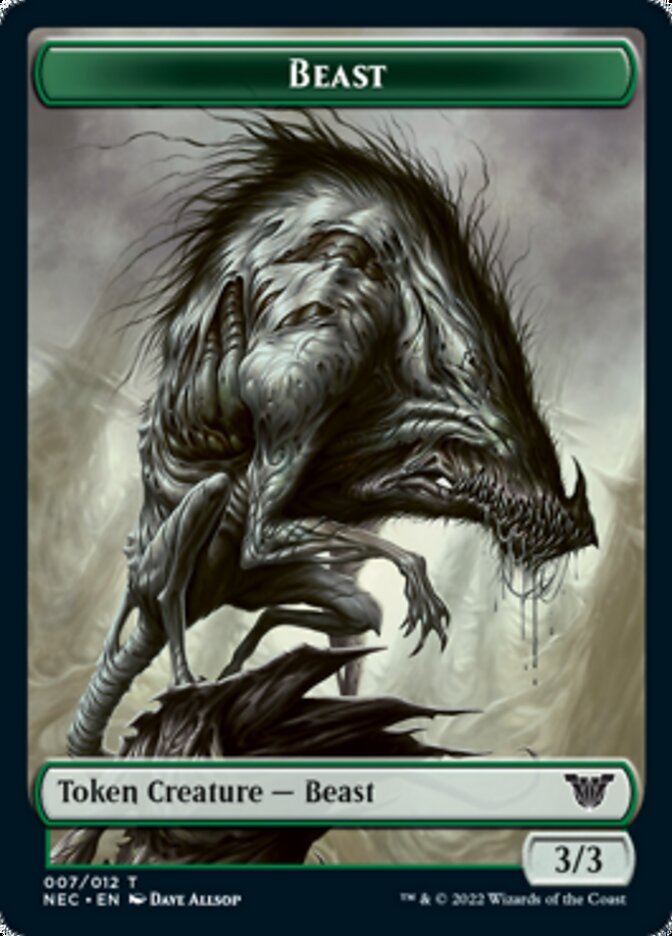 Beast // Treasure Double-Sided Token [Kamigawa: Neon Dynasty Commander Tokens] Magic: The Gathering
