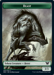 Beast // Treasure Double-Sided Token [Kamigawa: Neon Dynasty Commander Tokens] Magic: The Gathering