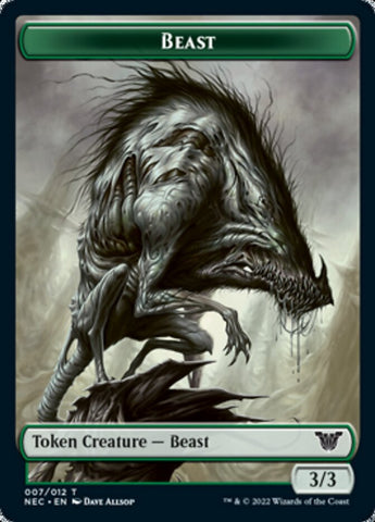 Beast // Treasure Double-Sided Token [Kamigawa: Neon Dynasty Commander Tokens] Magic: The Gathering