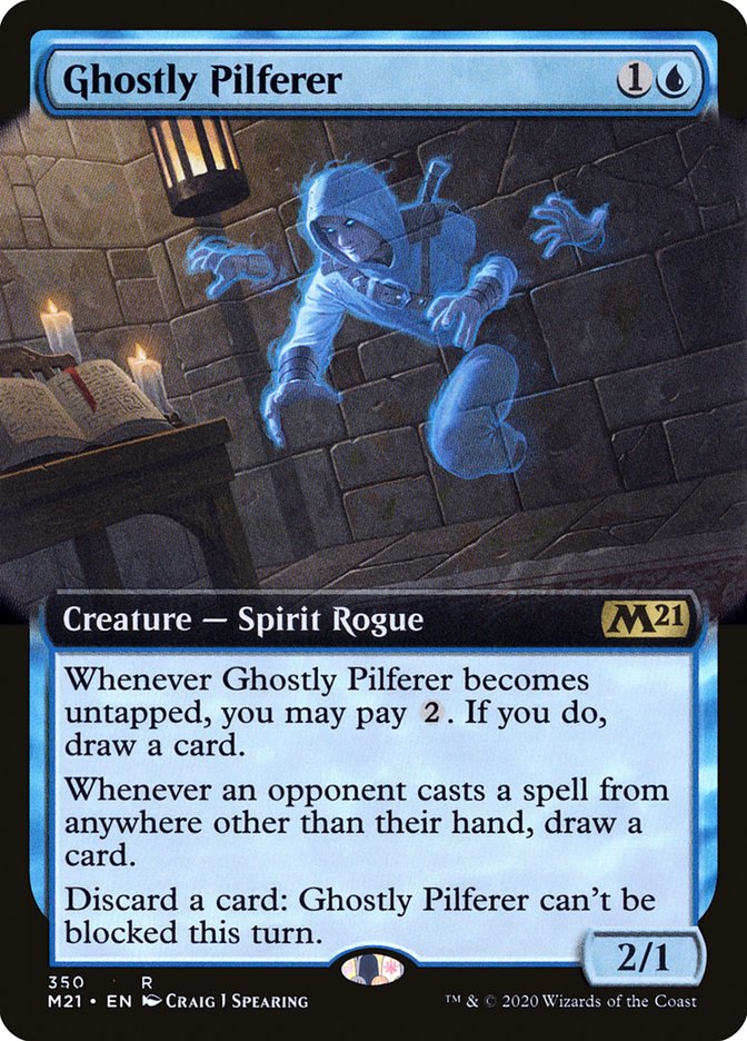 Ghostly Pilferer (Extended Art) [Core Set 2021] Magic: The Gathering