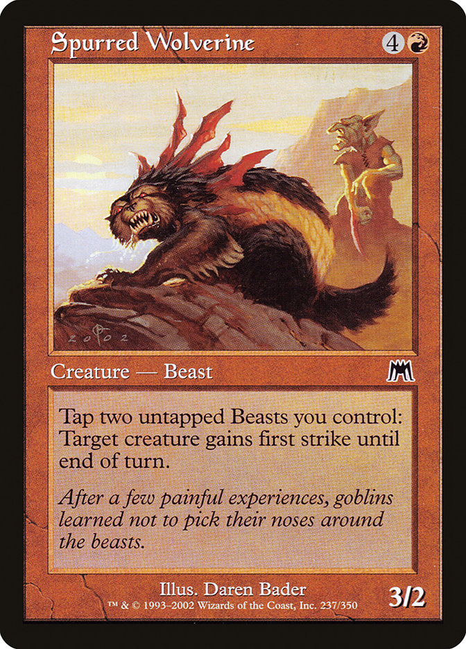 Spurred Wolverine [Onslaught] Magic: The Gathering