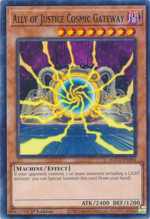 Ally of Justice Cosmic Gateway (Duel Terminal) [HAC1-EN084] Parallel Rare Yu-Gi-Oh!