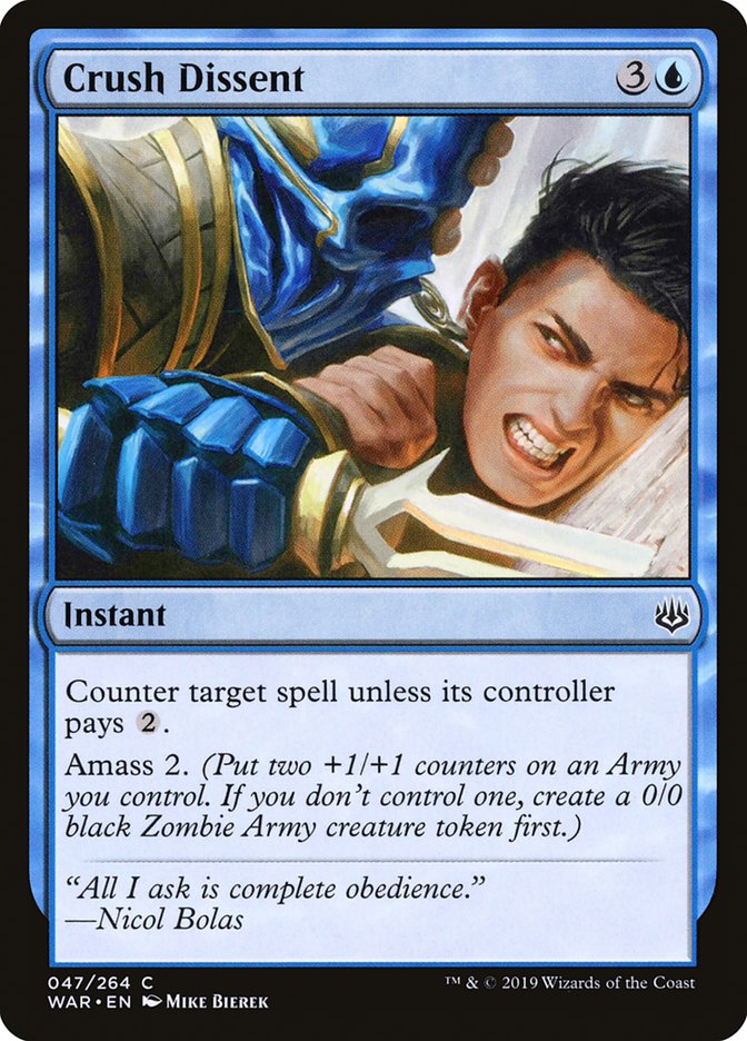 Crush Dissent [War of the Spark] Magic: The Gathering