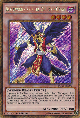 Blackwing - Kris the Crack of Dawn [PGL2-EN006] Gold Secret Rare Yu-Gi-Oh!