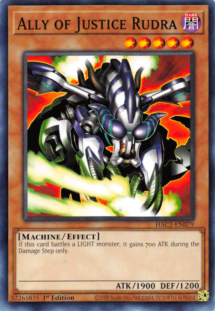 Ally of Justice Rudra [HAC1-EN079] Common Yu-Gi-Oh!