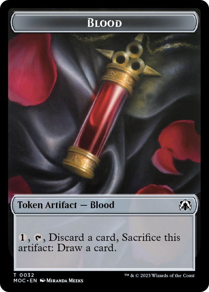 Golem // Blood Double-Sided Token [March of the Machine Commander Tokens] Magic: The Gathering