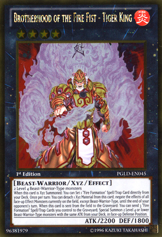 Brotherhood of the Fire Fist - Tiger King [PGLD-EN045] Gold Rare Yu-Gi-Oh!