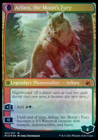Arlinn, the Pack's Hope // Arlinn, the Moon's Fury [Innistrad: Midnight Hunt Prerelease Promos] Magic: The Gathering
