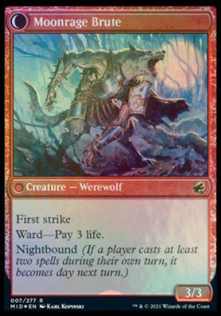 Brutal Cathar // Moonrage Brute [Innistrad: Midnight Hunt Prerelease Promos] Magic: The Gathering