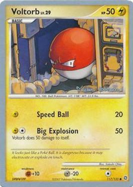 Voltorb LV.29 (117/132) (Intimidation - Tristan Robinson) [World Championships 2008] Pokémon