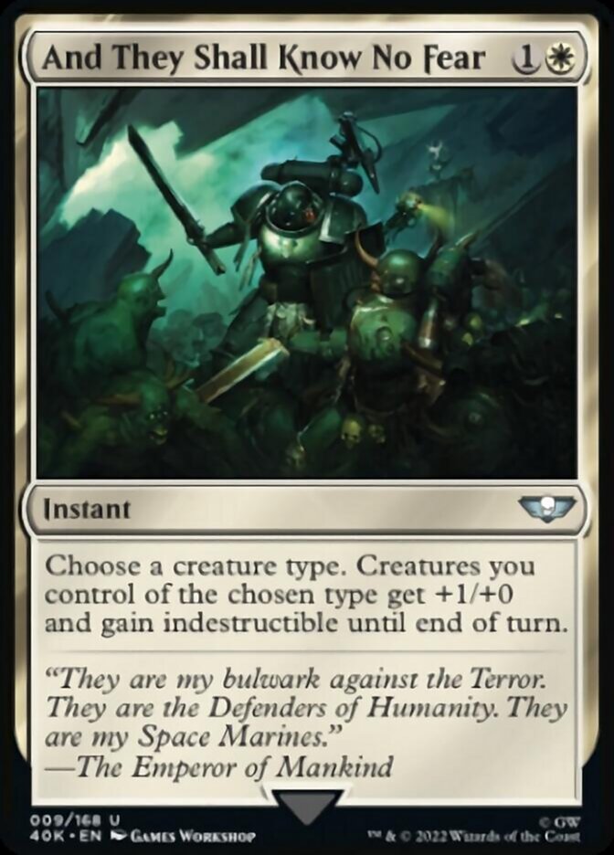 And They Shall Know No Fear (Surge Foil) [Warhammer 40,000] Magic: The Gathering