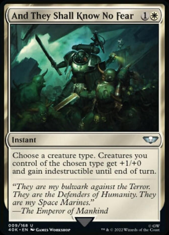 And They Shall Know No Fear (Surge Foil) [Warhammer 40,000] Magic: The Gathering