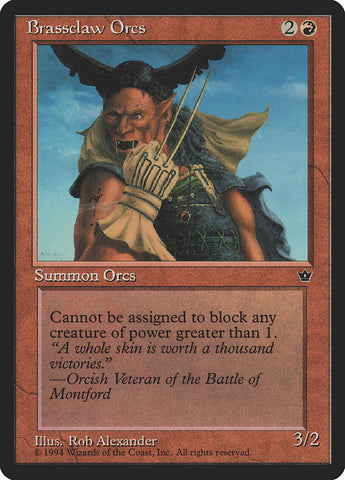Brassclaw Orcs (Rob Alexander - Orcish Veteran Flavor Text) [Fallen Empires] Magic: The Gathering