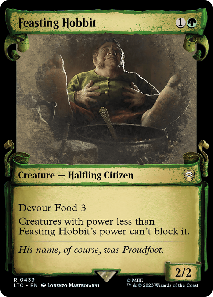 Feasting Hobbit [The Lord of the Rings: Tales of Middle-Earth Commander Showcase Scrolls] Magic: The Gathering