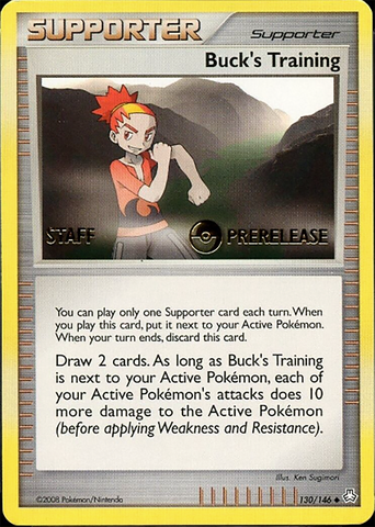 Buck's Training (130/146) (Staff Prerelease Promo) [Diamond & Pearl: Legends Awakened] Pokémon