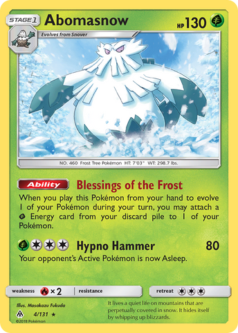 Abomasnow (4/131) [Sun & Moon: Forbidden Light] Pokémon