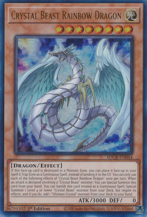 Crystal Beast Rainbow Dragon [SDCB-EN044] Ultra Rare Yu-Gi-Oh!