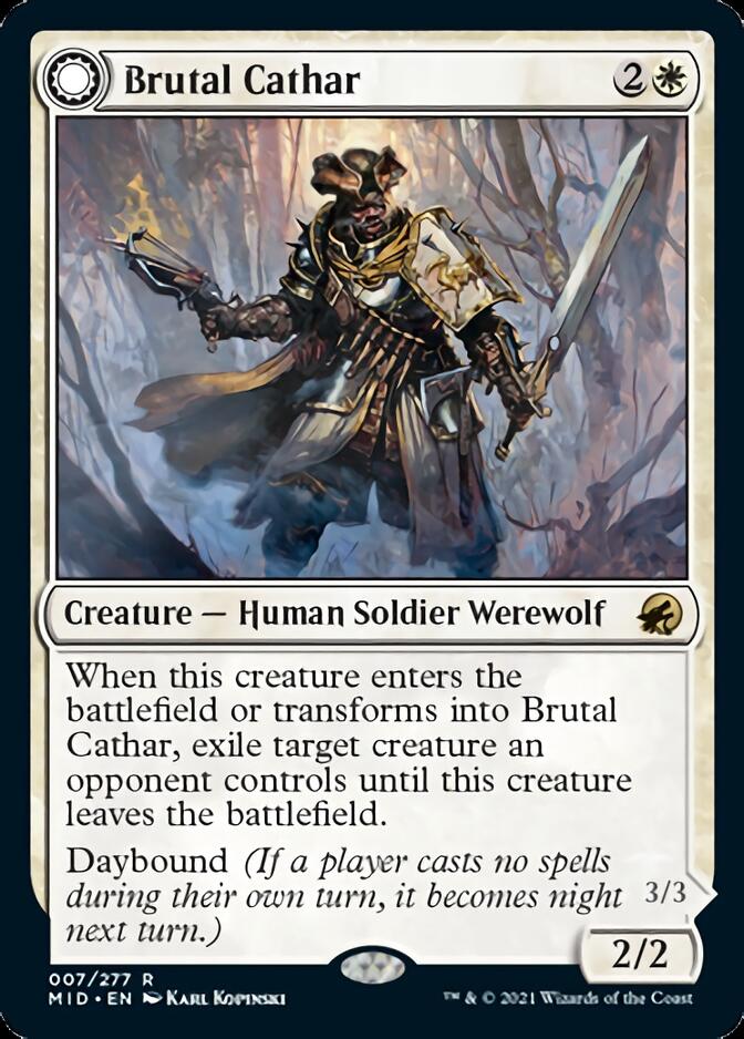 Brutal Cathar // Moonrage Brute [Innistrad: Midnight Hunt] Magic: The Gathering