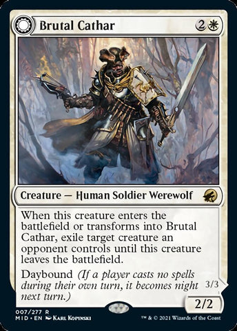 Brutal Cathar // Moonrage Brute [Innistrad: Midnight Hunt] Magic: The Gathering