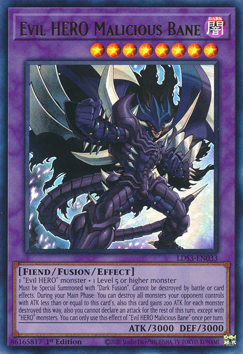 Evil HERO Malicious Bane [LDS3-EN033] Ultra Rare Yu-Gi-Oh!