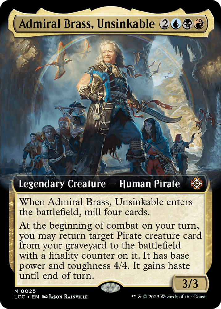 Admiral Brass, Unsinkable (Extended Art) [The Lost Caverns of Ixalan Commander] Magic: The Gathering